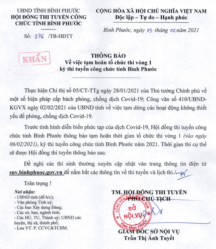 TB tam hoa vong 1 ky thi tuyen cong chuc