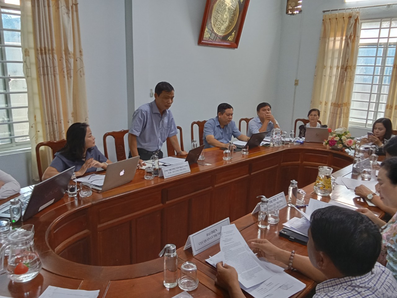 Ông Trương Tấn Nhất Linh - Phó Giám đốc Sở Công Thương phát biểu tại buổi làm việc tiếp đoàn