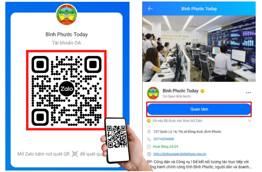 Triển khai tin nhắn báo tiến độ, kết quả giải quyết TTHC trên Cổng Dịch vụ công Bình Phước qua OA Zalo Bình Phước Today